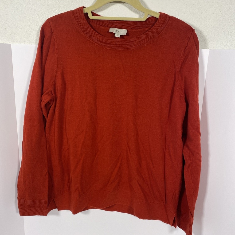Loft Sweater Womens Large Red Long‎ Sleeve H1